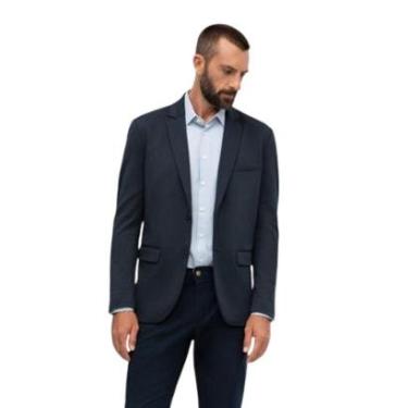 Imagem de Blazer Slim Hangar 33 Em Malha Azul Tam. 50-Masculino
