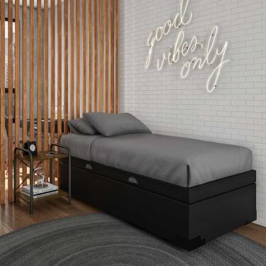 Imagem de Base para Cama Box Solteiro Mabel com Baú (45x88x188) Preta