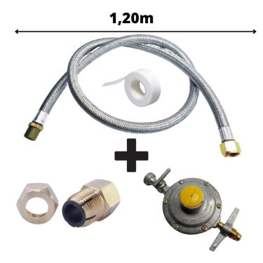 Imagem de Regulador de Gás 2kg + Kit instalação Fogão de Embutir 1/2