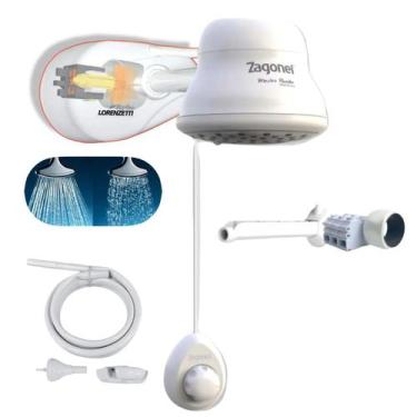 Imagem de Kit Chuveiro Zagonel Master Eletrônica 7500w + Pressurizador Maxi Turb