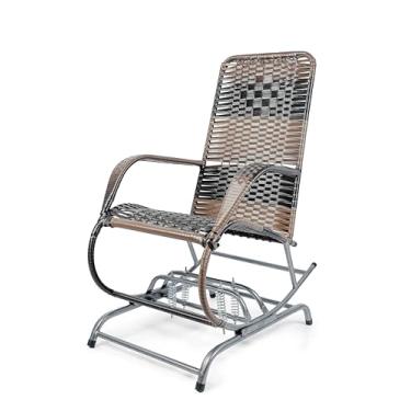 Imagem de Cadeira De Balanço 4 Molas Descanso do Vovô Poltrona Do Papai De Fio Junco Varanda Jardim Area Lazer Alpendre Poltrona