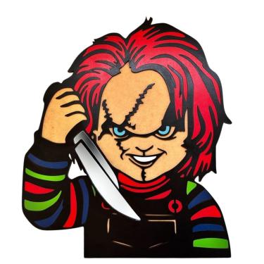 Imagem de Placa Decorativa Boneco Chucky, Decoração MDF, 40 cm