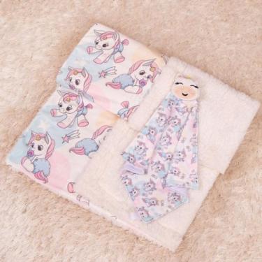 Imagem de Kit Cobertor com Naninha para Bebe com Caixa Presente - Miguel Baby, U