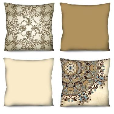 Imagem de 4 Capas de almofada  42x42  mandala bege  Atelier Valverde