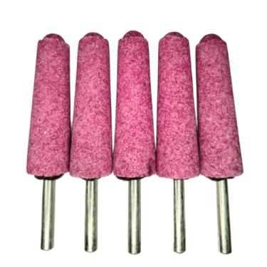 Imagem de Kit 5 Ponta Montada Pedra Pirulito Rosa A-3 22 X 70mm Retifica Haste 1/4
