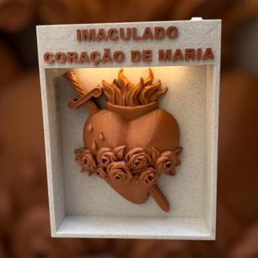 Imagem de Quadro Decorativo Imaculado Coração de Maria com iluminação em LED