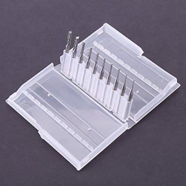 Imagem de Conjunto de Moinho de Extremidade Milho 10pc 0,8-3,17 Mm - Caixa Diamante Branca para Usinagem Precisão, Inclui 0,8/1,/1.2/.4/.6/.8/2././.4/3,17mm Bits