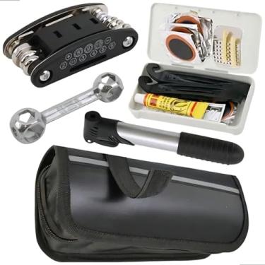 Imagem de Kit Ferramentas Bicicleta Para Manutenção Bike Reparo Pneu, Bomba Encher Pneu Com Bolsa Para Armazenamento