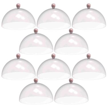 Imagem de Kit 8 Cúpulas Plásticas 30cm Rosa para Bolo Torta Doces Hotel Confeitaria Bubble Crippa