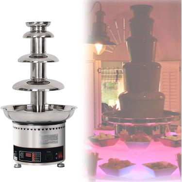 Imagem de Máquina De Fusão Aquecida De Queijo, Fonte Comercial De Fondue De Chocolate, 4/5/6/7 Camadas De Chocolate Waterfall Hot Pot, 5Layers