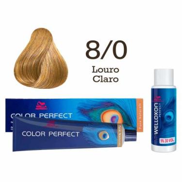 Imagem de Coloração Color Perfect + Emulsão Oxi  Wella Professionals, 8/0 Louro 