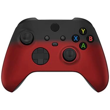 Imagem de eXtremeRate Capa de substituição para controle Xbox Series X & S – atualização personalizada – capa protetora personalizada com toque macio vermelho sombra para controle Xbox Core