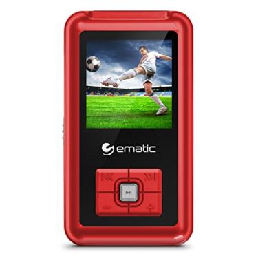 Imagem de Ematic Leitor de vídeo MP3 de 8 GB com sintonizador/gravador FM e tela colorida de 1,5 polegadas, vermelho