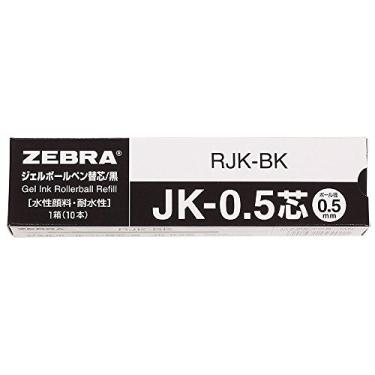 Imagem de Refil de caneta esferográfica gel Zebra B-RJK-BK, multicolorido, multifuncional, núcleos JK-0,5, preto, 10 peças