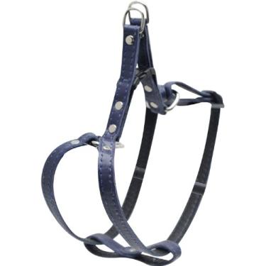 Imagem de Dogit Peitoral ajustável para cães em estilo de couro, 22,8 a 38,5 cm, azul