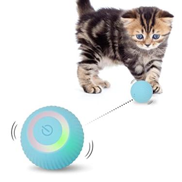 Imagem de PAKESI Bola de brinquedo interativa para gatos, bola giratória automática de 360° com USB recarregável para animais de estimação para brincar com gatinhos e cães