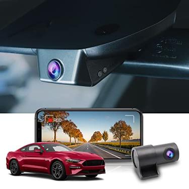 Imagem de Fitcamx Frente 4K+Traseiro 1080P Dash Cam para Ford Mustang 2014-2023 (HD2-0141) Ecoboost GT V6 Premium Bullitt Mach, OEM Aspecto, Dual HD Vídeo, WiFi & APP, Loop Gravação, G-Sensor, Plug&Play, 128GB
