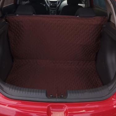 Imagem de Capa Protetora de Carro 108x110 Porta Malas Pet Cachorros Matelado Impermeável Pequeno Marrom