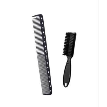 Imagem de Pente Carbono Antistático + Escovinha De Limpeza Degrade - Barbershopp