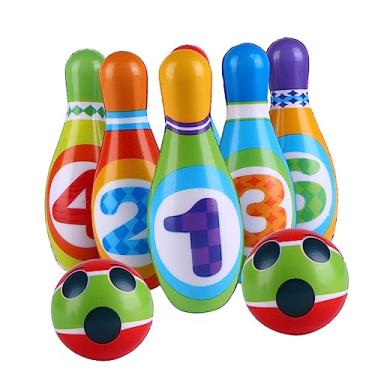 Imagem de Toyvian 1Conjunto Boliche PU Brinquedo Atividades Família Diversão Ao e Interiores Meninos