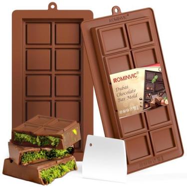 Imagem de Molde de chocolate ROMINVIC Dubai, pacote com 2 unidades com raspador 