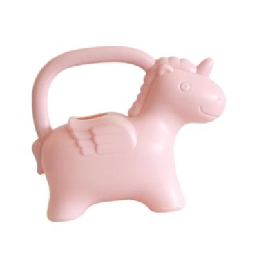Imagem de Bothyi Regador infantil, pequeno regador, adorável e confortável vaso de rega de jardim, ferramenta de jardinagem para pátio, quintal e plantas de interior, Cavalo Rosa