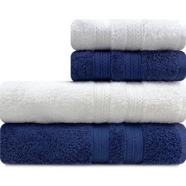 Imagem de Toalhas Banhão e Rosto 100% Algodão Kit com 4 peças Karsten Unika