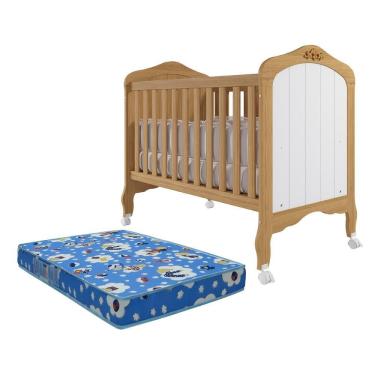 Imagem de Berço Mini Cama Harmonia Nature-branco Com Colchão Physical - Permóbili Baby Nature-branco