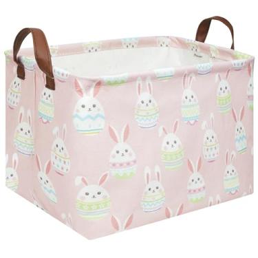 Imagem de FXOCSHE Cesta De Páscoa Retangular Fxolcshe, Para Meninas, Cesto Quarto Bebê, Guardar Brinquedos Infantis Lixeira Crianças, Organizador Presentes Brinquedos, Decoração Casa (Páscoa Rosa)