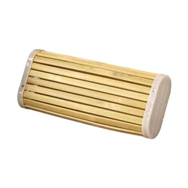 Imagem de Ｂｅｓｇａ Travesseiro de encosto de cabeça de bambu, ergonômico, portátil, refrescante para o verão, suporte doméstico para sauna, descanso de pescoço, 16 Cm X 33 Cm X 8 Cm