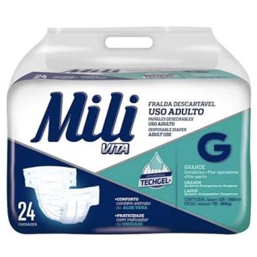 Imagem de Fralda Descartável Mili Vita Adulto Tamanho Grande 24Un