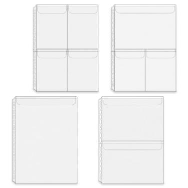 Imagem de Mogoostry A4 Bolsos para fichário, envelopes para dinheiro, sem zíper, vários bolsos, com abas superiores, folhas soltas, pasta, photocard, documentos