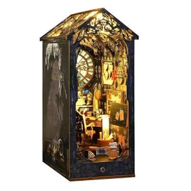 Imagem de Kit de Decoração Agência de Detetives DIY Book Nook - Quebra-Cabeça De Madeira 3D Decoração De Estante Com Led, DIY Miniatura Casa de Boneca, Kit Artesanato Hobbies Presentes Para Adultos