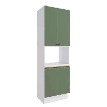 Imagem de Kit Forno Celeste Kappesberg 100% Mdf 4 Portas Branco/verde
