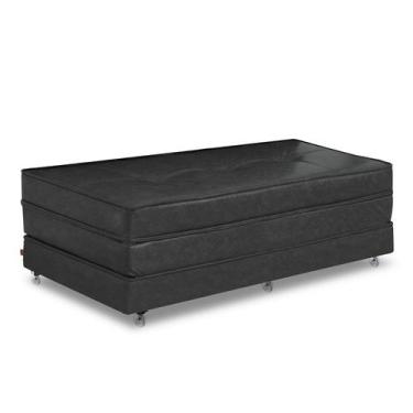 Imagem de Pufe Cama Dobrável 130cm Casal Linha Super - Due Decor, Corano Preto