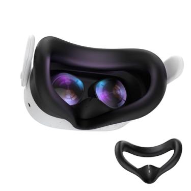 Imagem de AMVR Silicone Face Cover Compatible with Meta/Oculus Quest 3S Accessories (Black)
