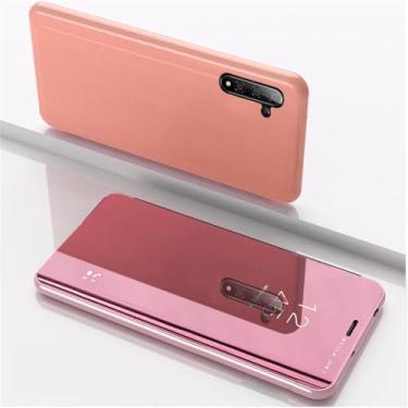 Imagem de Capa flip espelhada para Samsung Galaxy Note 10 Plus Clear View para S20 S10 9 A10 A20 E A30 A50 A6 J6 2018, capa de couro, ouro rosa, para A50S