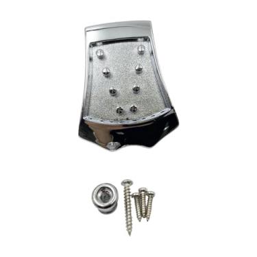 Imagem de Kokiya Tailpiece de bandolim para bandolins de 8 cordas Tailpiece Fácil instalação Substitui diretamente a placa de cordas de bandolim resistente, Argent