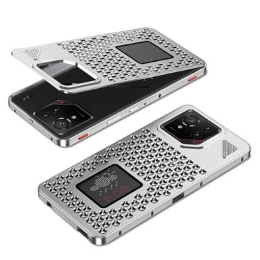 Imagem de QUIETIP Capa compatível com ROG Phone 9 e 9 Pro 5G com protetor de tela, capa de armação de metal, prata