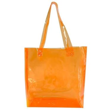 Imagem de TotePrint Bolsa de praia impermeável transparente 12,5 x 30 x 11 cm à prova de areia com alças, PVC resistente para piscina e viagens, B090-d2106-6-1012, Large, Bolsa de praia
