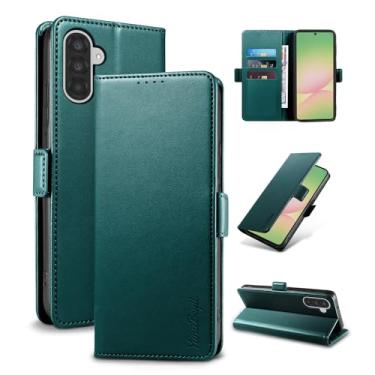 Imagem de YunuBeyii Capa Carteira para Samsung A56 5G - [Bloqueio RFID] Capinha Flip Magnética para Celular de Couro PU de Luxo com Suporte,Case Proteção,Rsistente,Antichoque, Verde