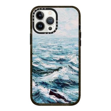 Imagem de CASETiFY Capa Impact para iPhone 13 Pro Max [4X Testada contra quedas de grau militar/Proteção contra quedas de 2,5 metros/Compatível com Magsafe] - Mar Azul Profundo - Preto Transparente