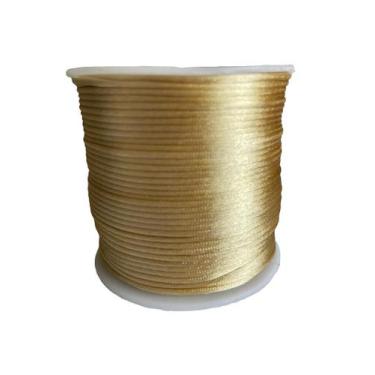 Imagem de Rolo Cordão Fio De Cetim Seda Rabo De Rato 1mm 50m - ArtePunto,  Areia
