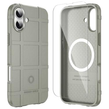 Imagem de LABILUS Rugged Shield Capa protetora tática magnética à prova de quedas de 2,4 m TPU grossa para MagSafe compatível com iPhone 16 Plus (6,7 polegadas) - argila clara