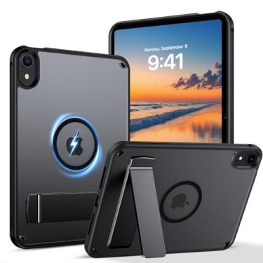 Imagem de BENTOBEN Capa para iPad mini 7 2024 A17 Pro/iPad mini 6 2021, capa magnética para iPad mini 7ª/6ª geração com suporte, translúcida fosca à prova de choque para iPad mini 7/mini 6 8,3 polegadas, preta