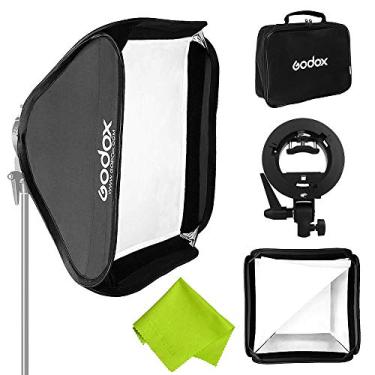 Imagem de Softbox universal dobrável de 60 cm x 60 cm com suporte Speedlite tipo S para acessórios de montagem Elinchrom Flash Bowens da Godox