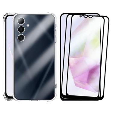 Imagem de Kit 2 Películas Para A35 + Capa Capinha Compatível Samsung Galaxy Vidro 3d Anti Impacto