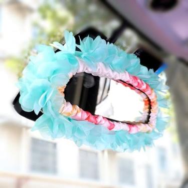 Imagem de Capa de espelho retrovisor de carro, linda decoração de pétala interior automotivo elástico confortável protetor de espelho retrovisor acessórios decorativos (5)