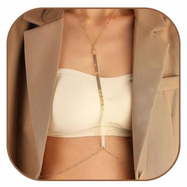 Imagem de Correntes de corpo sexy douradas para mulheres, corrente de barriga, corrente de cintura dourada prateada, corrente de cintura, cruzada, em camadas, sutiã de biquíni, corrente para o corpo, verão