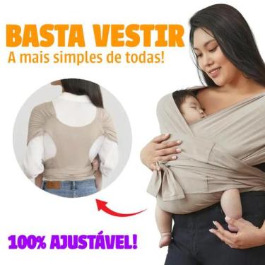 Imagem de Sling de Vestir Pre Pronto Bebe Canguru Carrega Bebe Confortável - Var